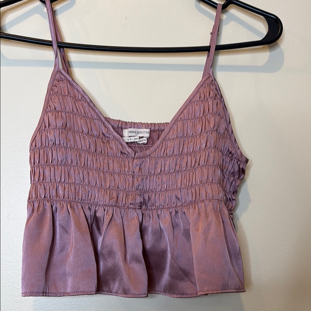 Urban Outfitters Mauve Smocked Peplum Camisole